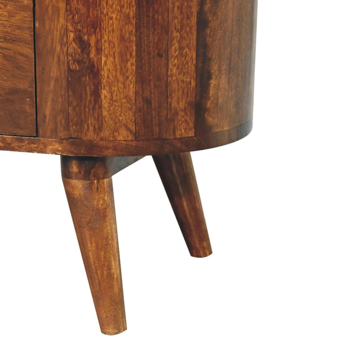 Rustic T-bar Cortez Chestnut Open Slot Sideboard - Solid Mango Wood Buffet Cabinet for Dining Room - product view 8...