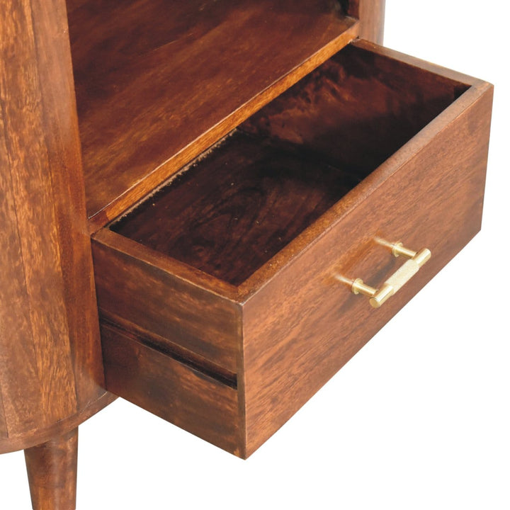 Rustic T-bar Cortez Chestnut Open Slot Sideboard - Solid Mango Wood Buffet Cabinet for Dining Room - product view 7...