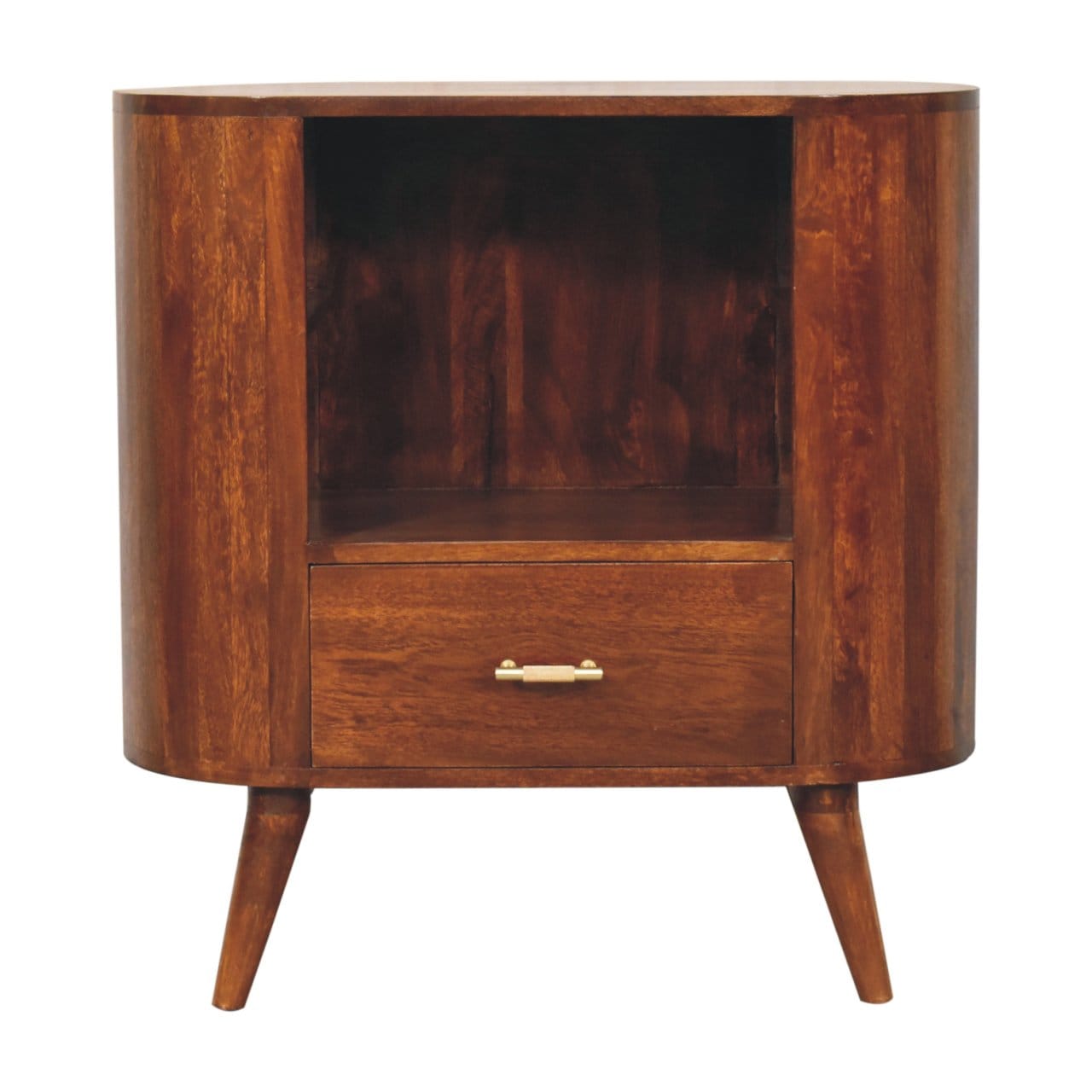 Rustic T-bar Cortez Chestnut Open Slot Sideboard - Solid Mango Wood Buffet Cabinet for Dining Room - product view 2...