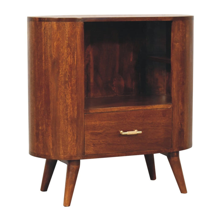Rustic T-bar Cortez Chestnut Open Slot Sideboard - Solid Mango Wood Buffet Cabinet for Dining Room - product view 4...