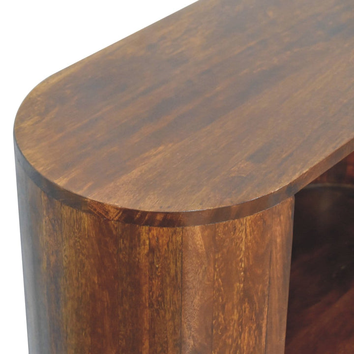 Rustic T-bar Cortez Chestnut Open Slot Sideboard - Solid Mango Wood Buffet Cabinet for Dining Room - product view 6...