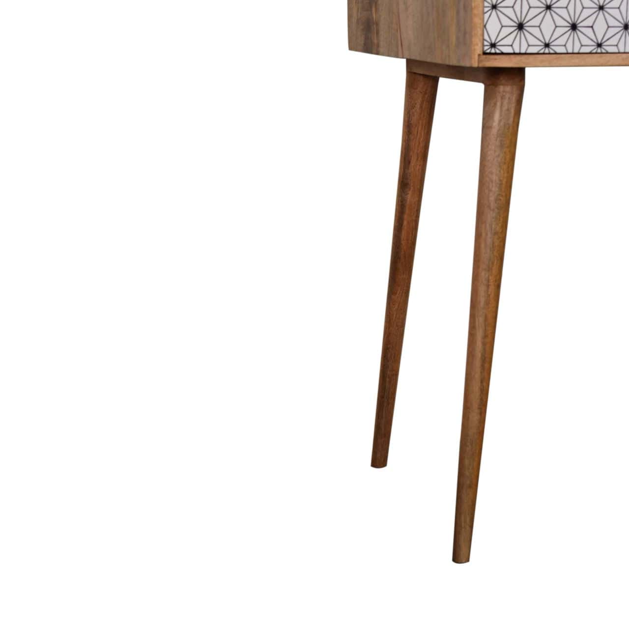 Sendai 2 Drawer Console Table - Solid Mango Wood Hallway Console for Entryway - product view 7 showing handcrafted solid...