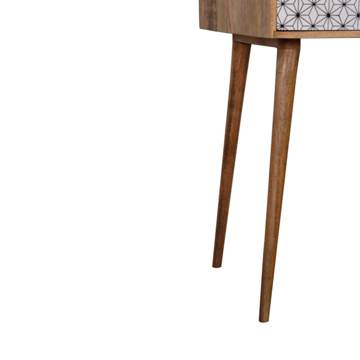 Sendai 2 Drawer Console Table - Solid Mango Wood Hallway Console for Entryway - product view 7 showing handcrafted solid...