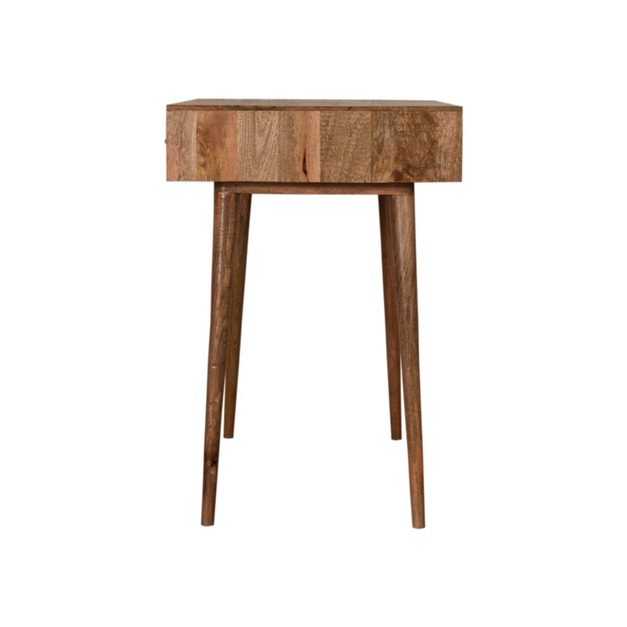 Sendai 2 Drawer Console Table - Solid Mango Wood Hallway Console for Entryway - product view 8 showing handcrafted solid...