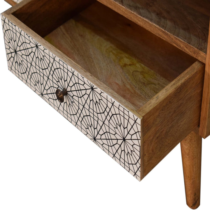 Sendai Tv Unit - Entertainment Center in Solid Mango Wood - product view 5 showing handcrafted solid mango wood furniture