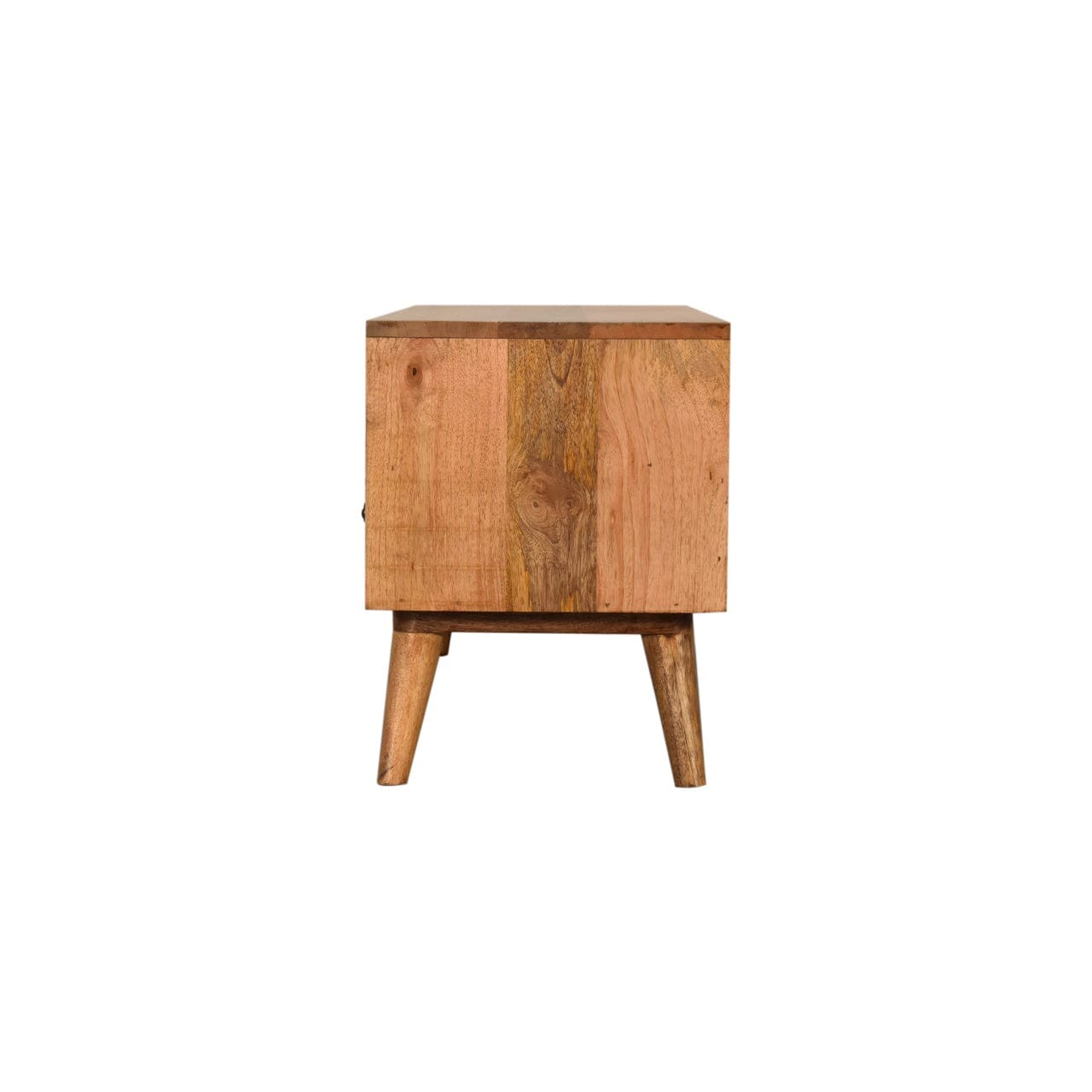 Sendai Tv Unit - Entertainment Center in Solid Mango Wood - product view 7 showing handcrafted solid mango wood furniture