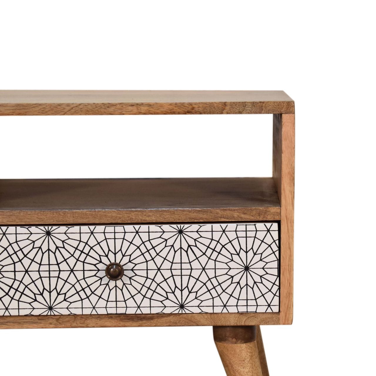 Sendai Tv Unit - Entertainment Center in Solid Mango Wood - product view 3 showing handcrafted solid mango wood furniture