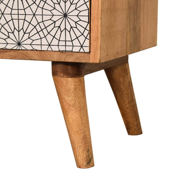 Sendai Tv Unit - Entertainment Center in Solid Mango Wood - product view 6 showing handcrafted solid mango wood furniture