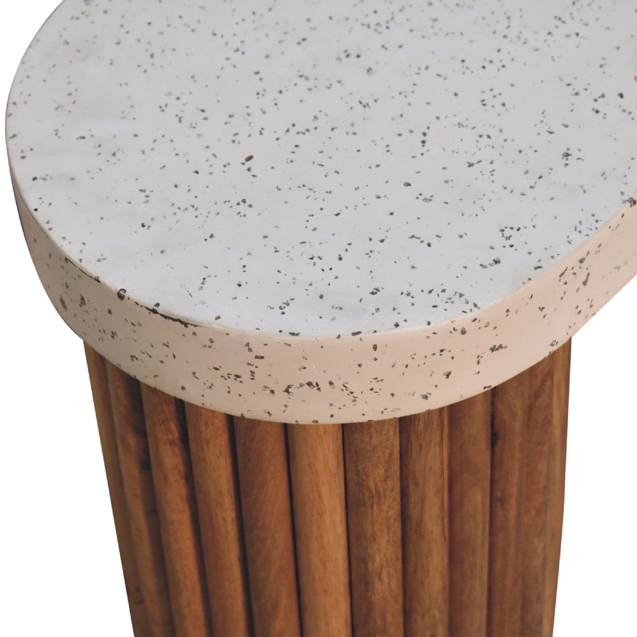 Serenity Terrazzo Coffee Table - Solid Mango Wood Center Table for Living Room - product view 6 showing handcrafted solid...