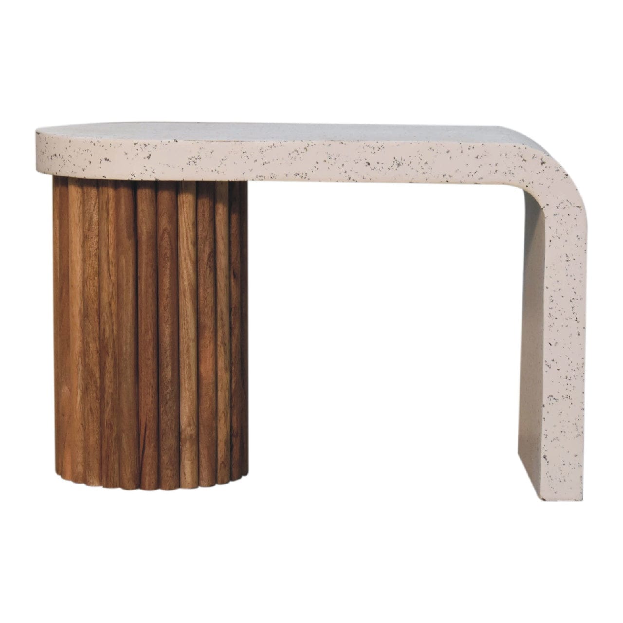 Serenity Terrazzo Coffee Table - Solid Mango Wood Center Table for Living Room - product view 7 showing handcrafted solid...
