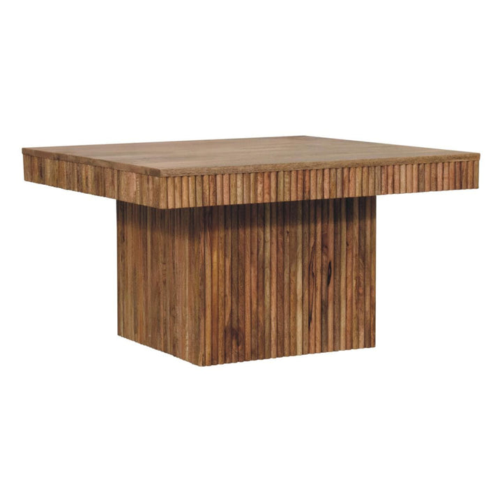 Soba Chunky Coffee Table - Solid Mango Wood Center Table for Living Room - product view 2 showing handcrafted solid mango...
