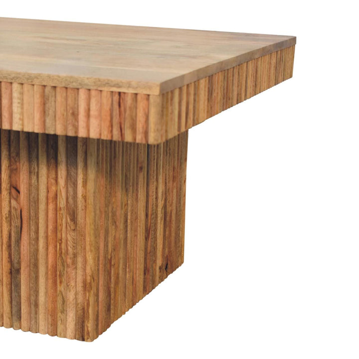 Soba Chunky Coffee Table - Solid Mango Wood Center Table for Living Room - product view 7 showing handcrafted solid mango...