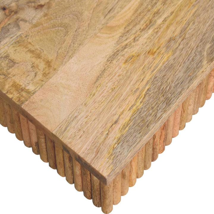Soba Chunky Coffee Table - Solid Mango Wood Center Table for Living Room - product view 5 showing handcrafted solid mango...
