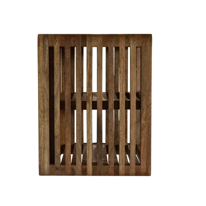 Soba Floating Nightstand - Solid Mango Wood Bedside Table for Bedroom - product view 9 showing handcrafted solid mango...