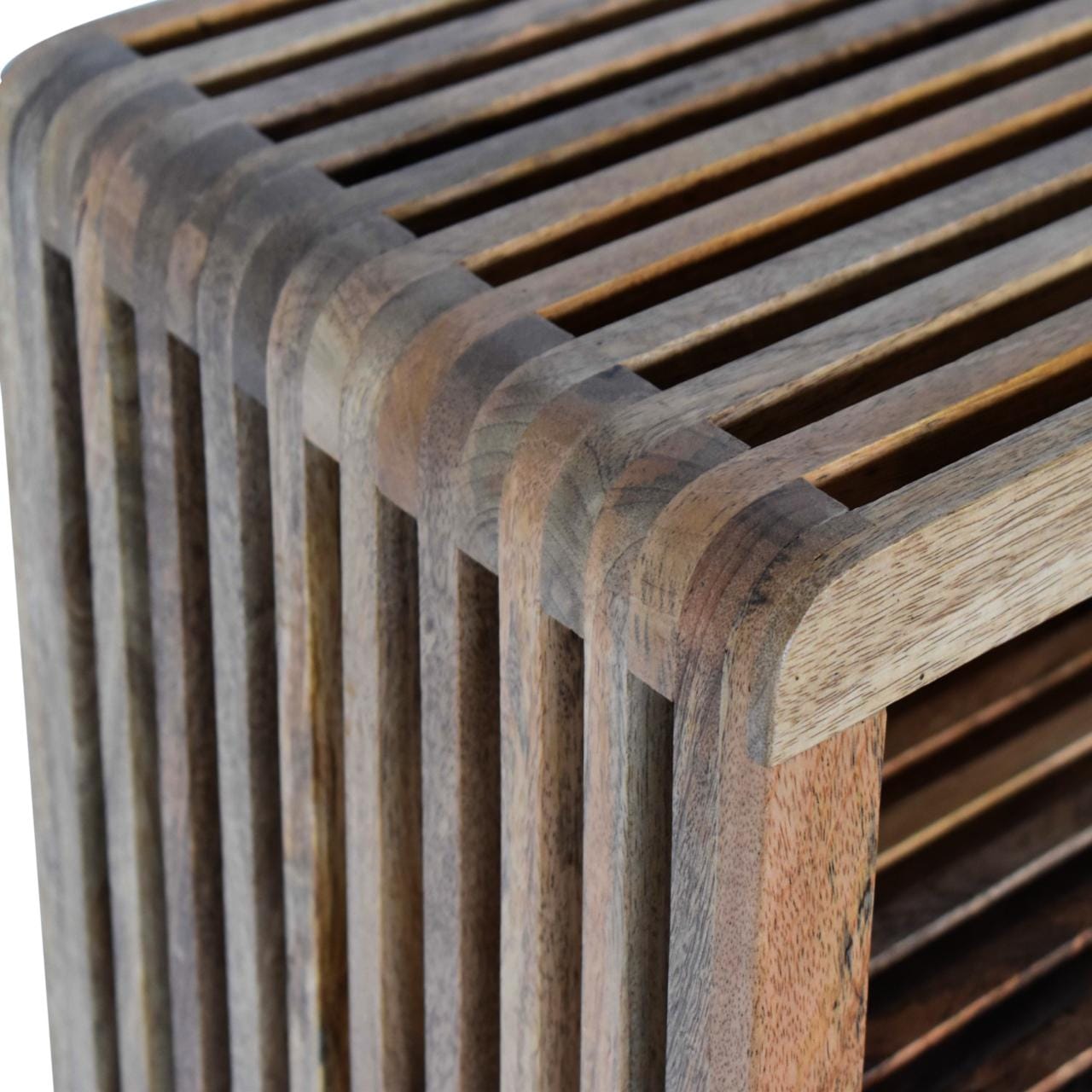 Soba Floating Nightstand - Solid Mango Wood Bedside Table for Bedroom - product view 8 showing handcrafted solid mango...