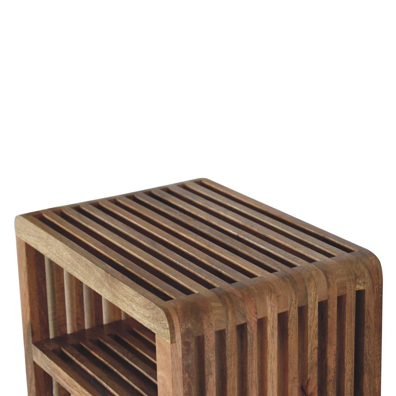 Soba Floating Nightstand - Solid Mango Wood Bedside Table for Bedroom - product view 7 showing handcrafted solid mango...