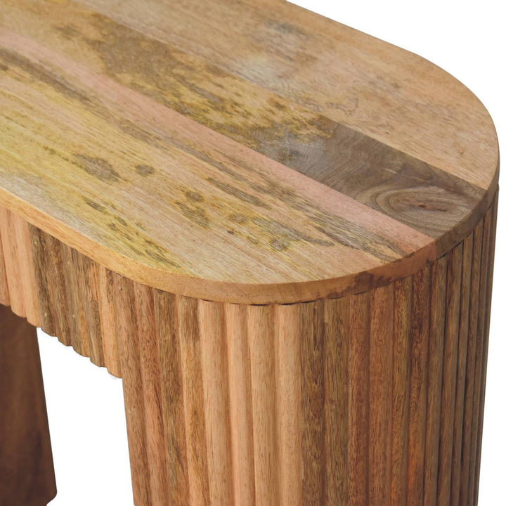 Soba Straight Console Table - Solid Mango Wood Hallway Console for Entryway - product view 6 showing handcrafted solid...
