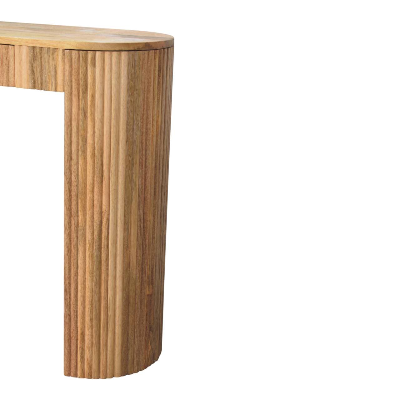 Soba Straight Console Table - Solid Mango Wood Hallway Console for Entryway - product view 8 showing handcrafted solid...