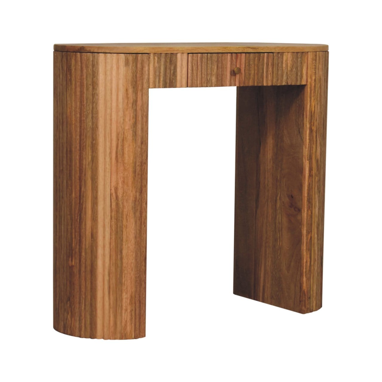 Soba Straight Console Table - Solid Mango Wood Hallway Console for Entryway - product view 4 showing handcrafted solid...