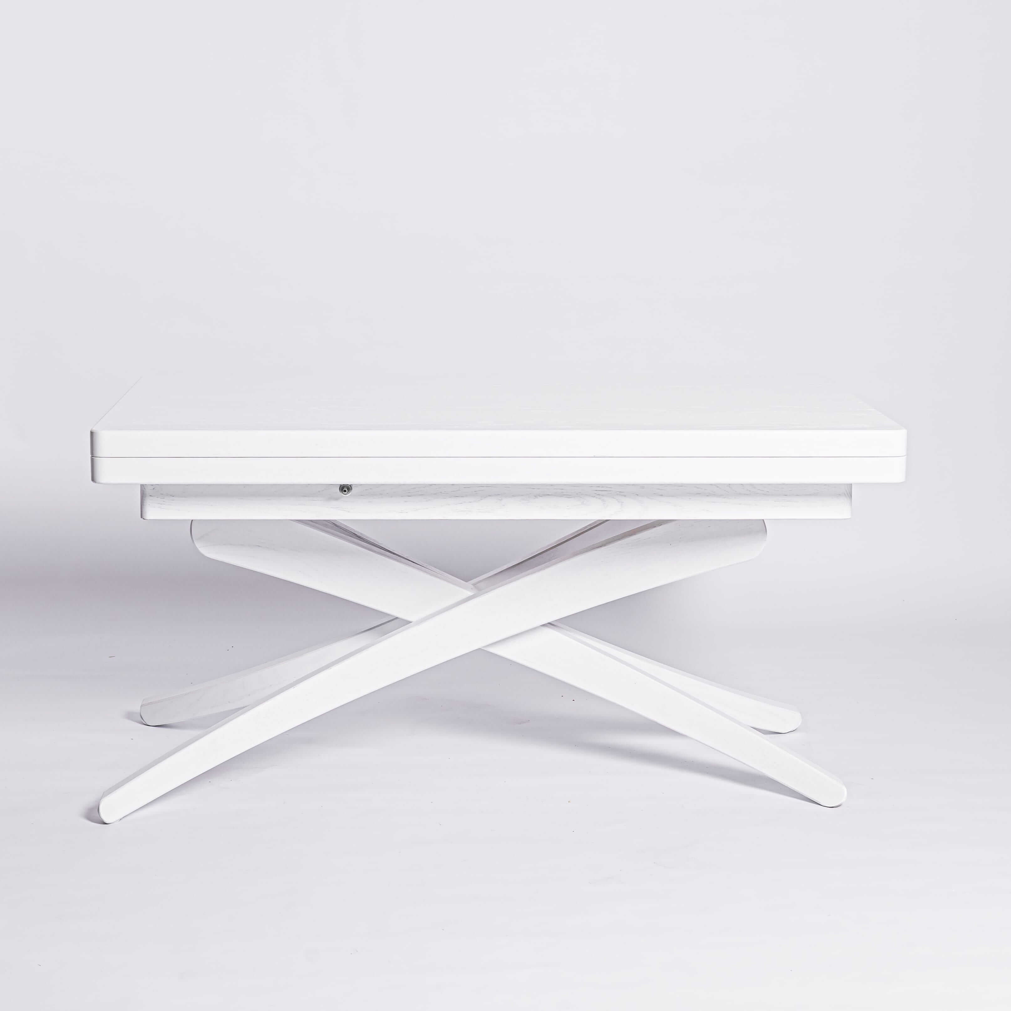 Solid Oak Wood Adjustable Height Coffee Table - 3-in-1 Lift Top Transformer Dining Table - product view 16 showing...