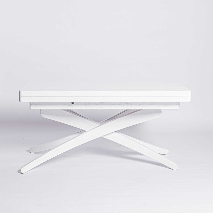 Solid Oak Wood Adjustable Height Coffee Table - 3-in-1 Lift Top Transformer Dining Table - product view 16 showing...