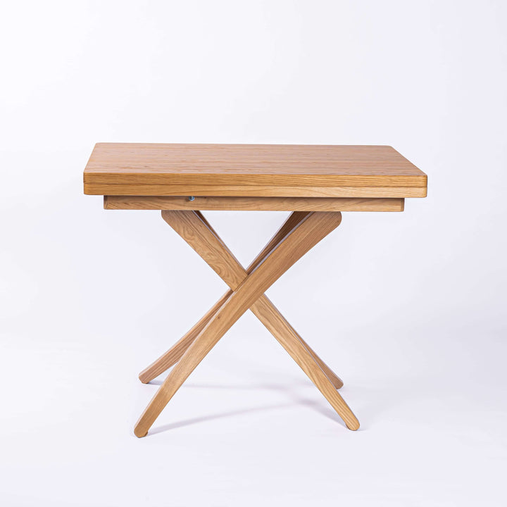 Solid Oak Wood Adjustable Height Coffee Table - 3-in-1 Lift Top Transformer Dining Table - product view 4 showing...