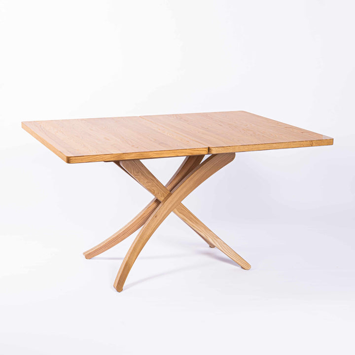 Solid Oak Wood Adjustable Height Coffee Table - 3-in-1 Lift Top Transformer Dining Table - product view 3 showing...