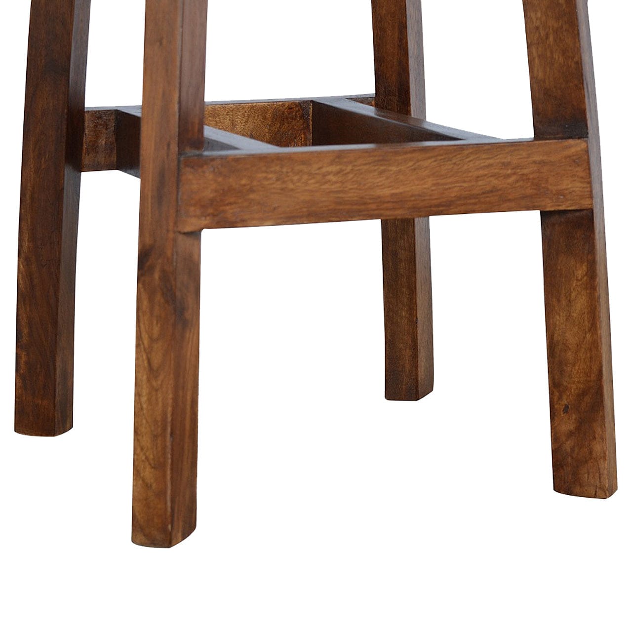 Solid Wood Bar Stool - Solid Mango Wood Counter Stool for Kitchen - product view 5 showing handcrafted solid mango wood stool