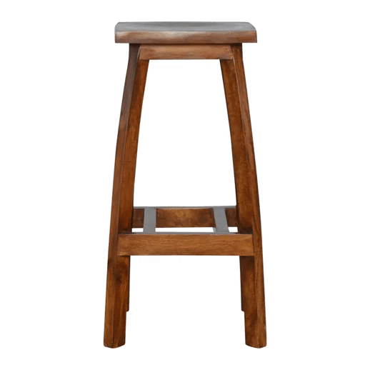 Solid Wood Bar Stool - Solid Mango Wood Counter Stool for Kitchen - product view 8 showing handcrafted solid mango wood stool