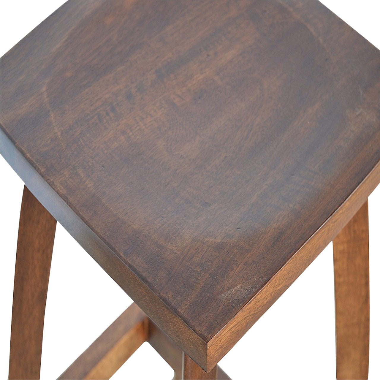 Solid Wood Bar Stool - Solid Mango Wood Counter Stool for Kitchen - product view 6 showing handcrafted solid mango wood stool