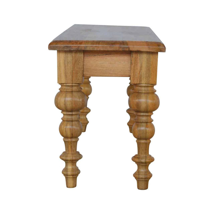 Solid Wood Bench - Solid Mango Wood Seating Furniture for Entryway - product view 6 showing handcrafted solid mango wood...
