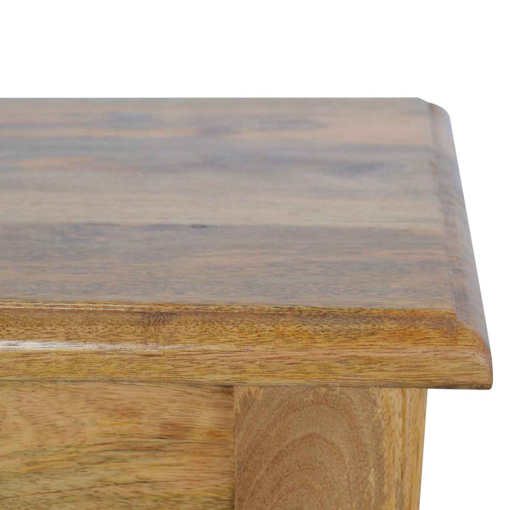 Solid Wood Bench - Solid Mango Wood Seating Furniture for Entryway - product view 3 showing handcrafted solid mango wood...