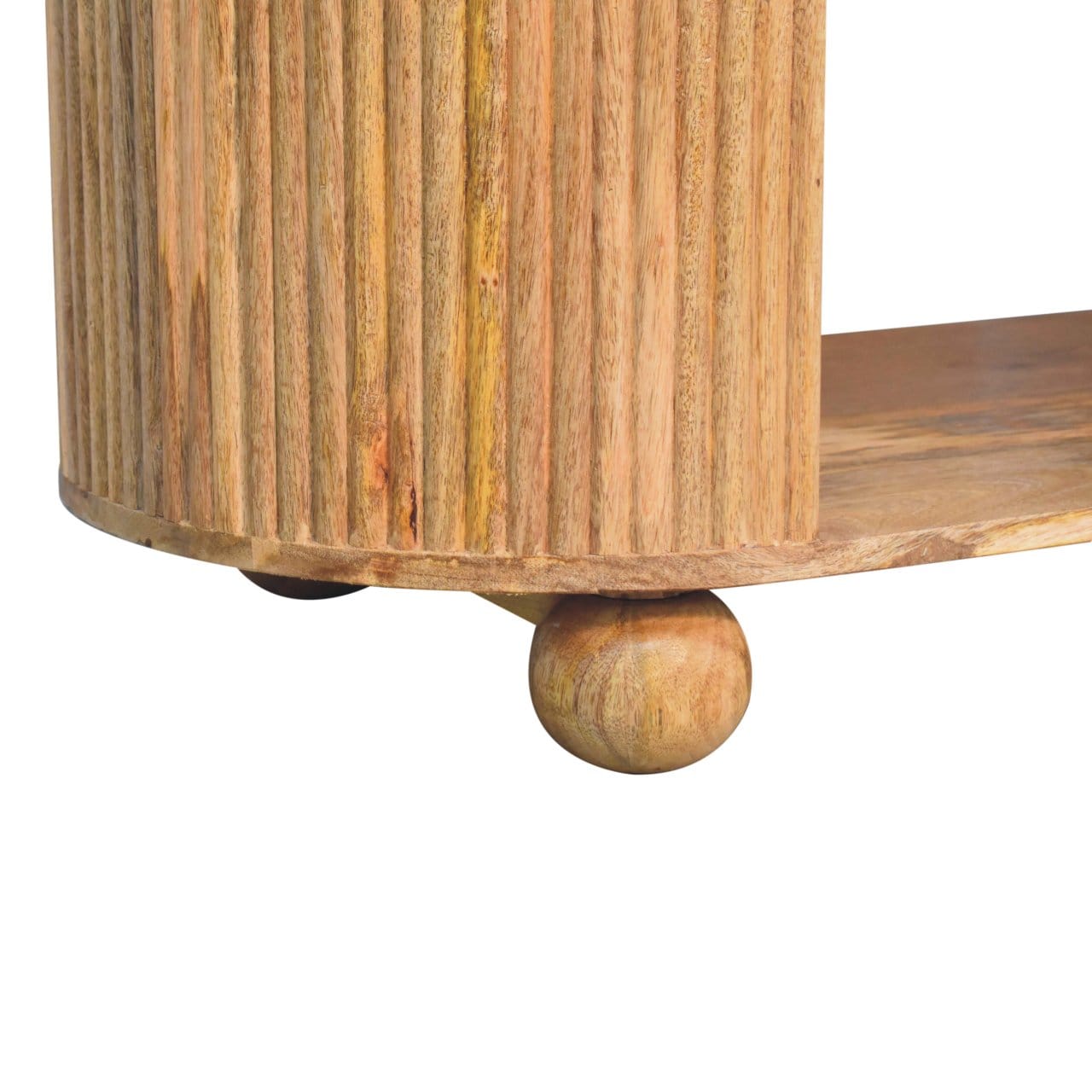 Ball Open Coffee Table - Solid Mango Wood Center Table for Living Room - product view 8 showing handcrafted solid mango...