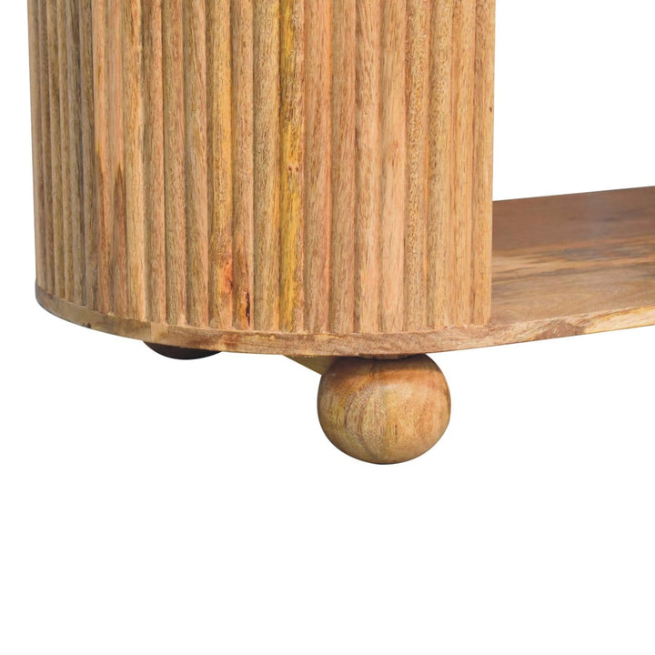 Ball Open Coffee Table - Solid Mango Wood Center Table for Living Room - product view 8 showing handcrafted solid mango...