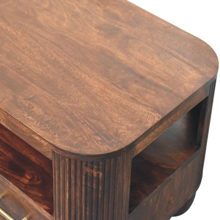 Sphere Leg Coffee Table - Solid Mango Wood Center Table for Living Room - product view 7 showing handcrafted solid mango...
