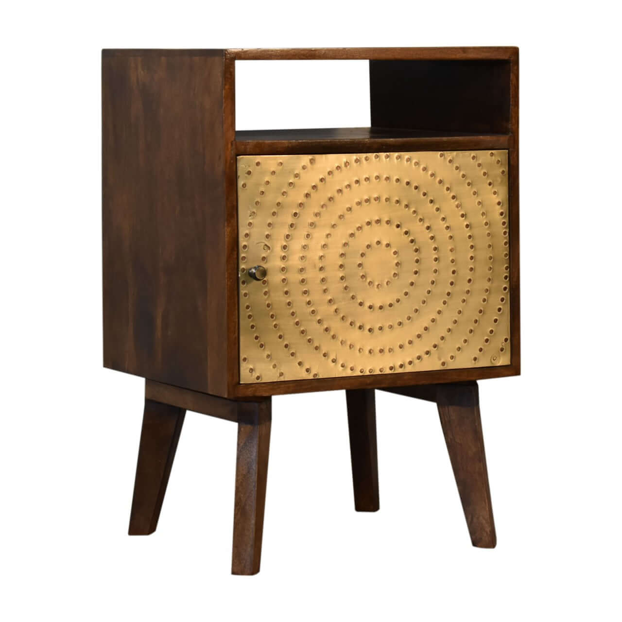 Zen Nightstand - Solid Mango Wood Bedside Table for Bedroom - product view 3 showing handcrafted solid mango wood nightstand