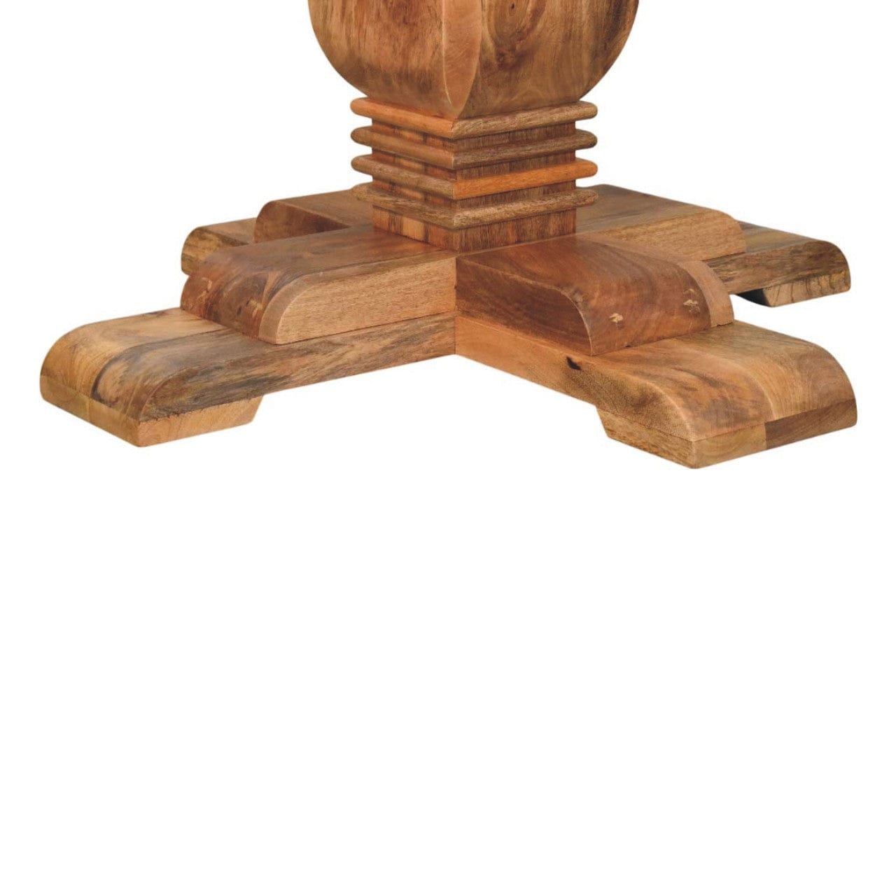 Valentina Round Dining Table - Solid Mango Wood Kitchen Table - product view 8 showing handcrafted solid mango wood...