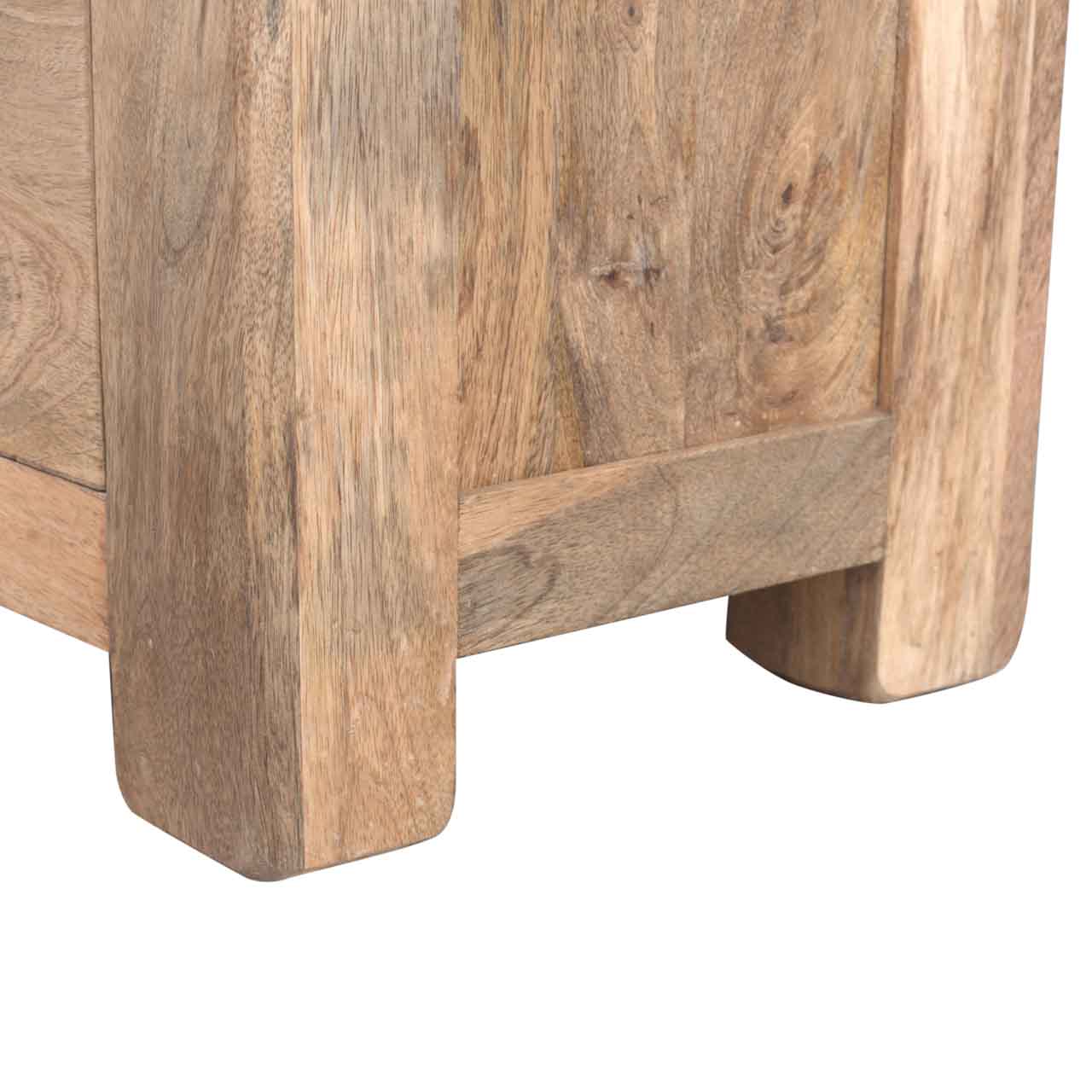 Functional Open Slot 3 Drawer TV Stand - Solid Mango Wood Entertainment Center for Living Room - product view 5 showing...