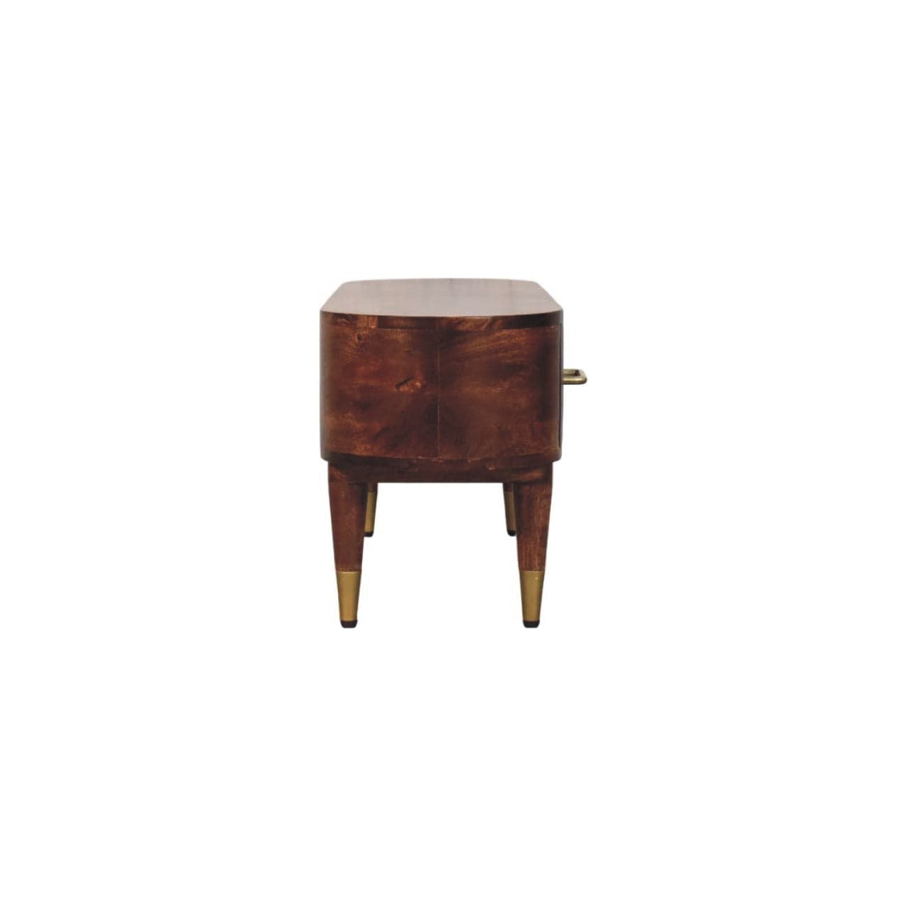 Two-Drawer Open-Slot TV Stand - Solid Mango Wood Entertainment Center for Living Room - product view 8 showing...
