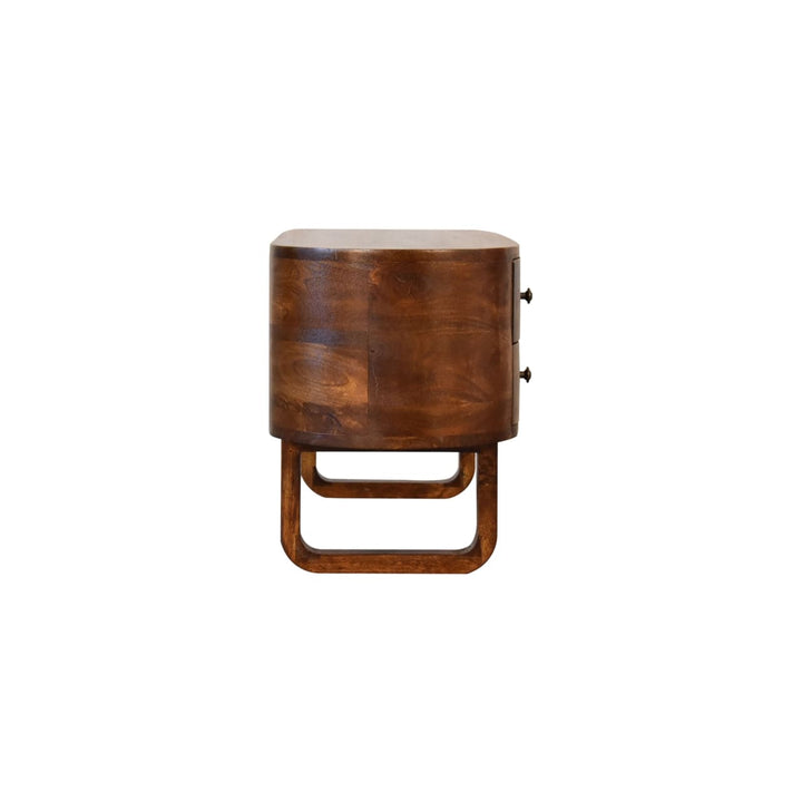 U-Shape Media TV unit - Entertainment Center in Solid Mango Wood - product view 9 showing handcrafted solid mango wood...