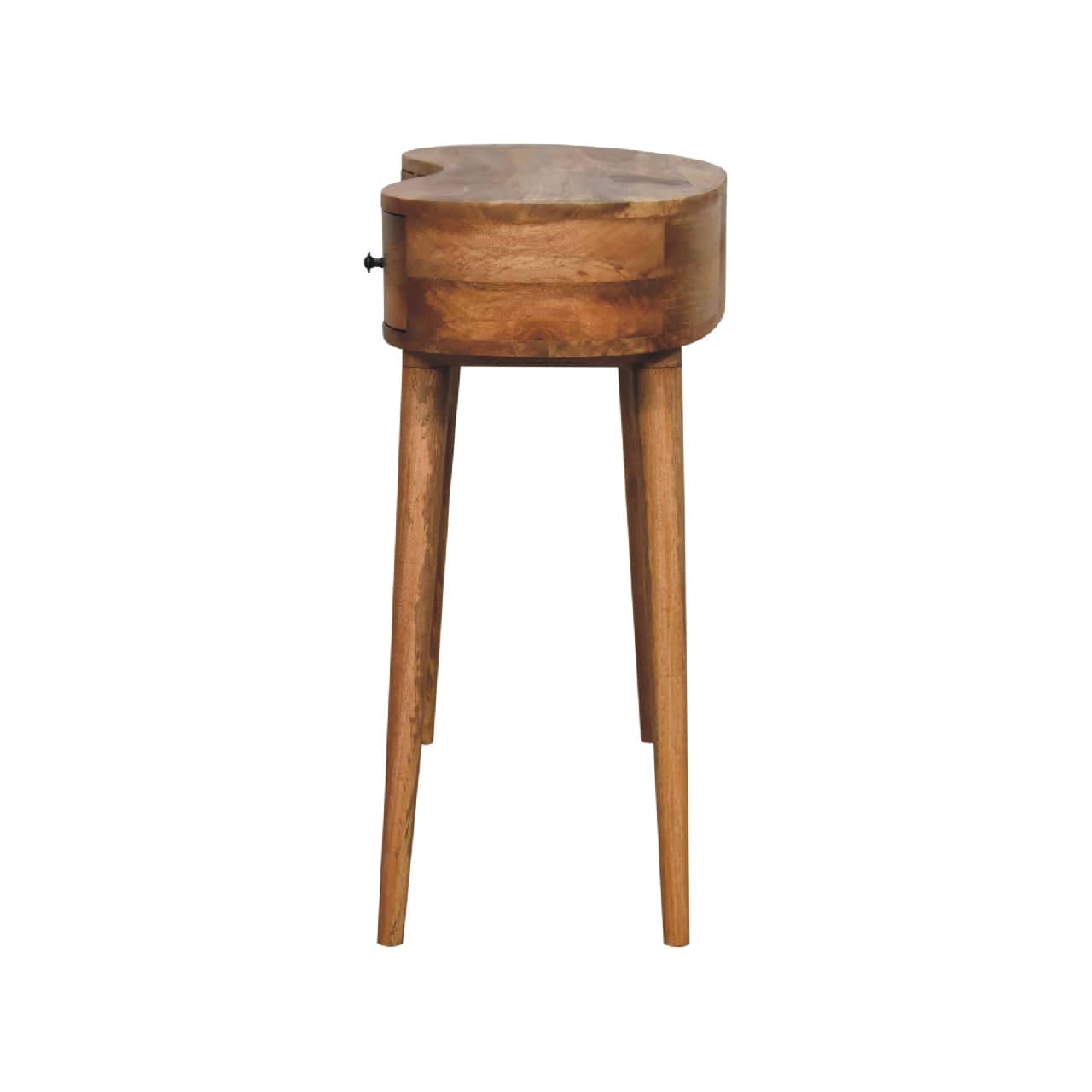 Oak-ish Wave Writing Desk - Solid Mango Wood Writing Table for Home Office - product view 8 showing handcrafted solid...