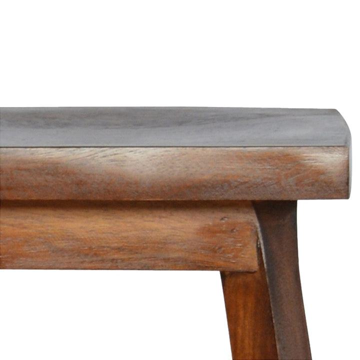 Solid Wood Bar Stool - Solid Mango Wood Counter Stool for Kitchen - product view 3 showing handcrafted solid mango wood stool