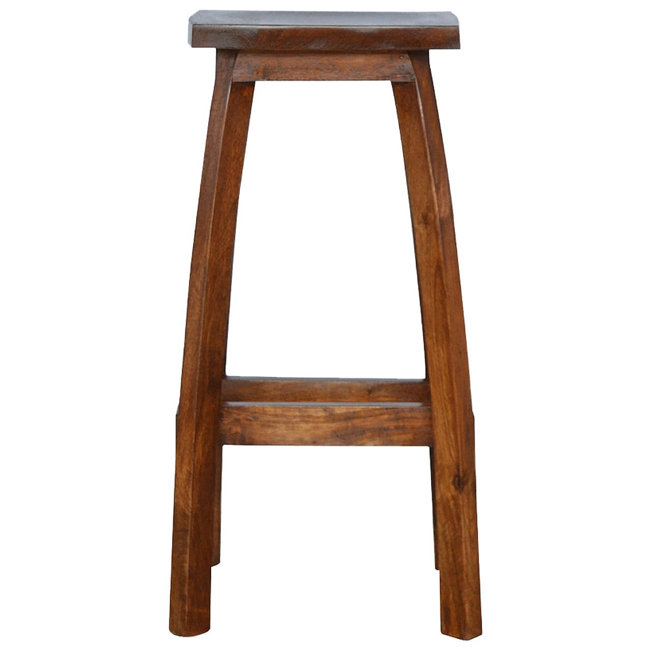 Solid Wood Bar Stool - Solid Mango Wood Counter Stool for Kitchen - product view 7 showing handcrafted solid mango wood stool