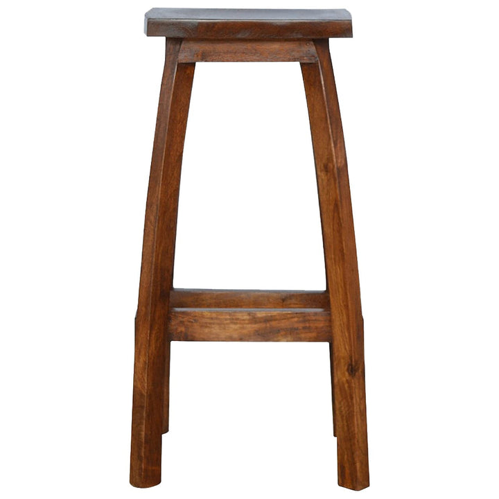 Solid Wood Bar Stool - Solid Mango Wood Counter Stool for Kitchen - product view 7 showing handcrafted solid mango wood stool