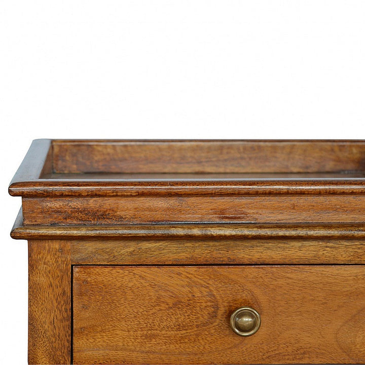 Solid Wood Criss-Cross End Table - Solid Mango Wood Side Table for Living Room - product view 3 showing handcrafted solid...