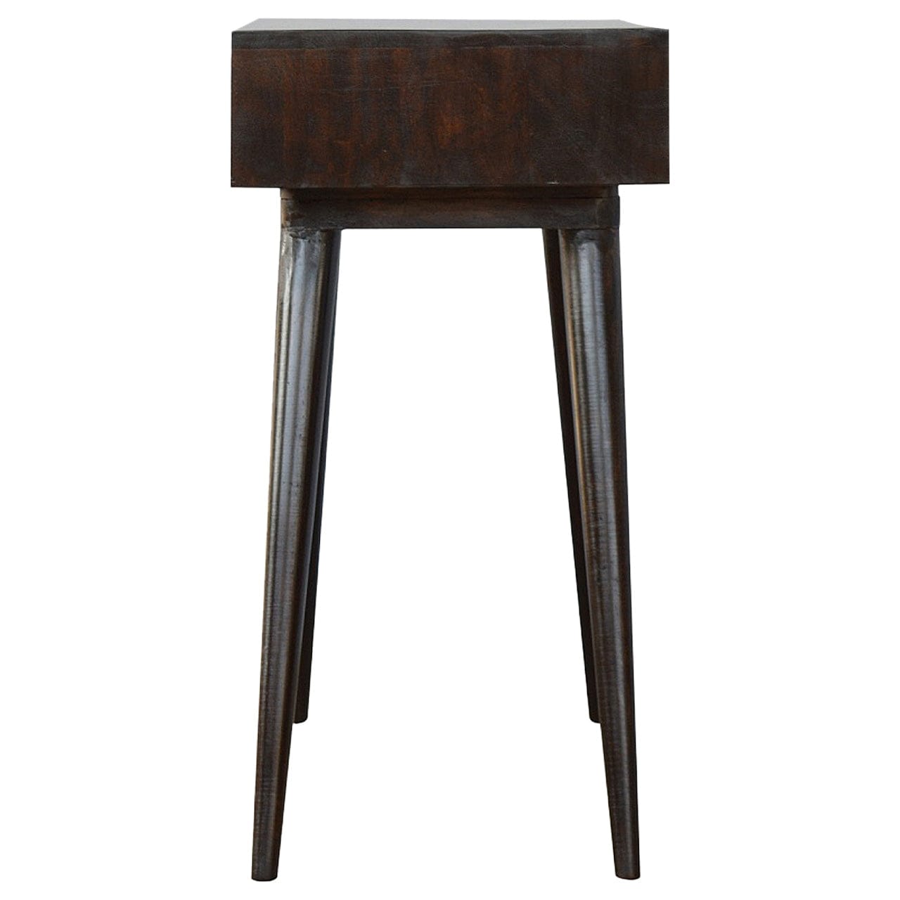 Walnut Open Writing Desk - Solid Mango Wood Writing Table for Home Office - product view 7 showing handcrafted solid...