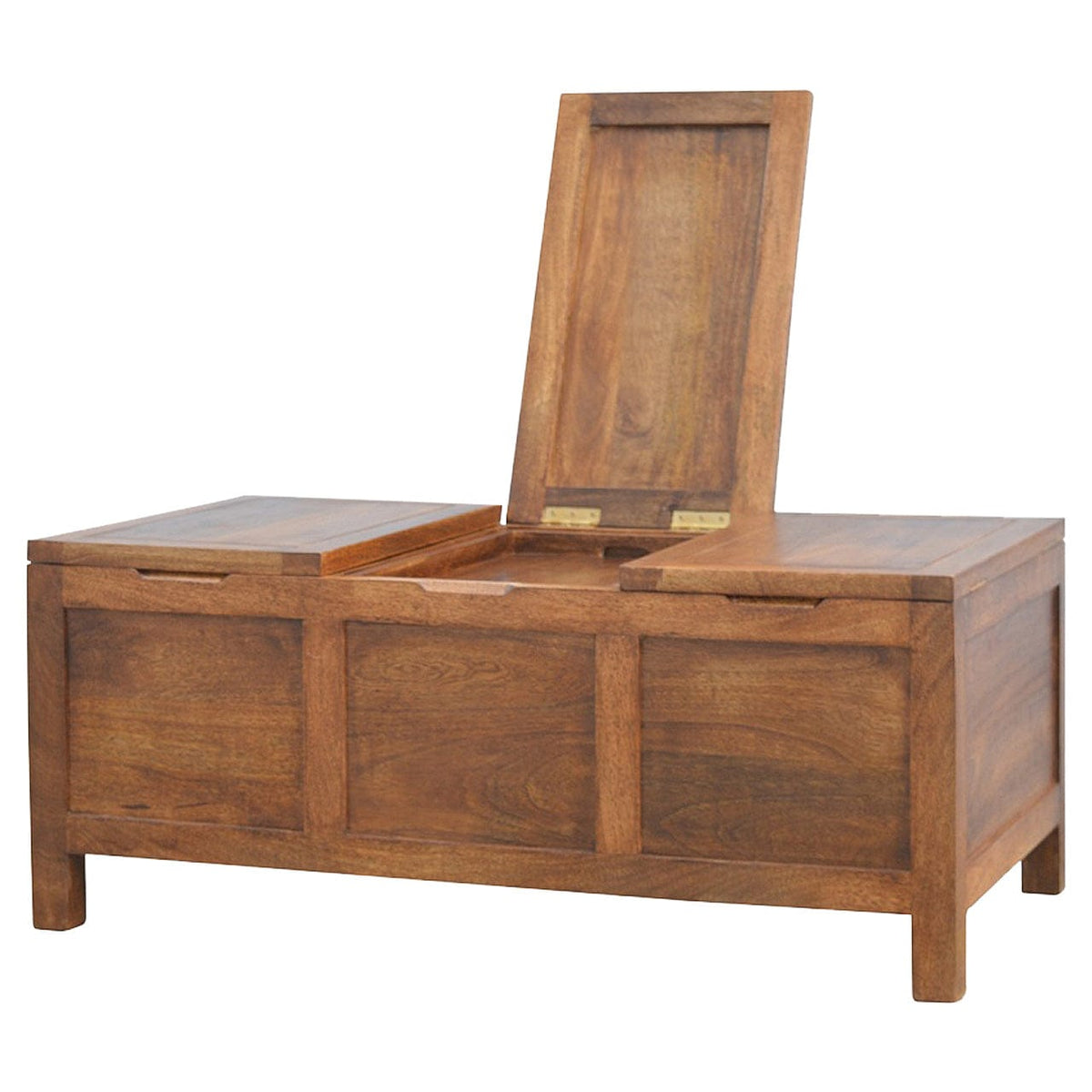 Solid Wood Tucker Table in Solid Mango Wood - product view 4 showing handcrafted solid mango wood furniture