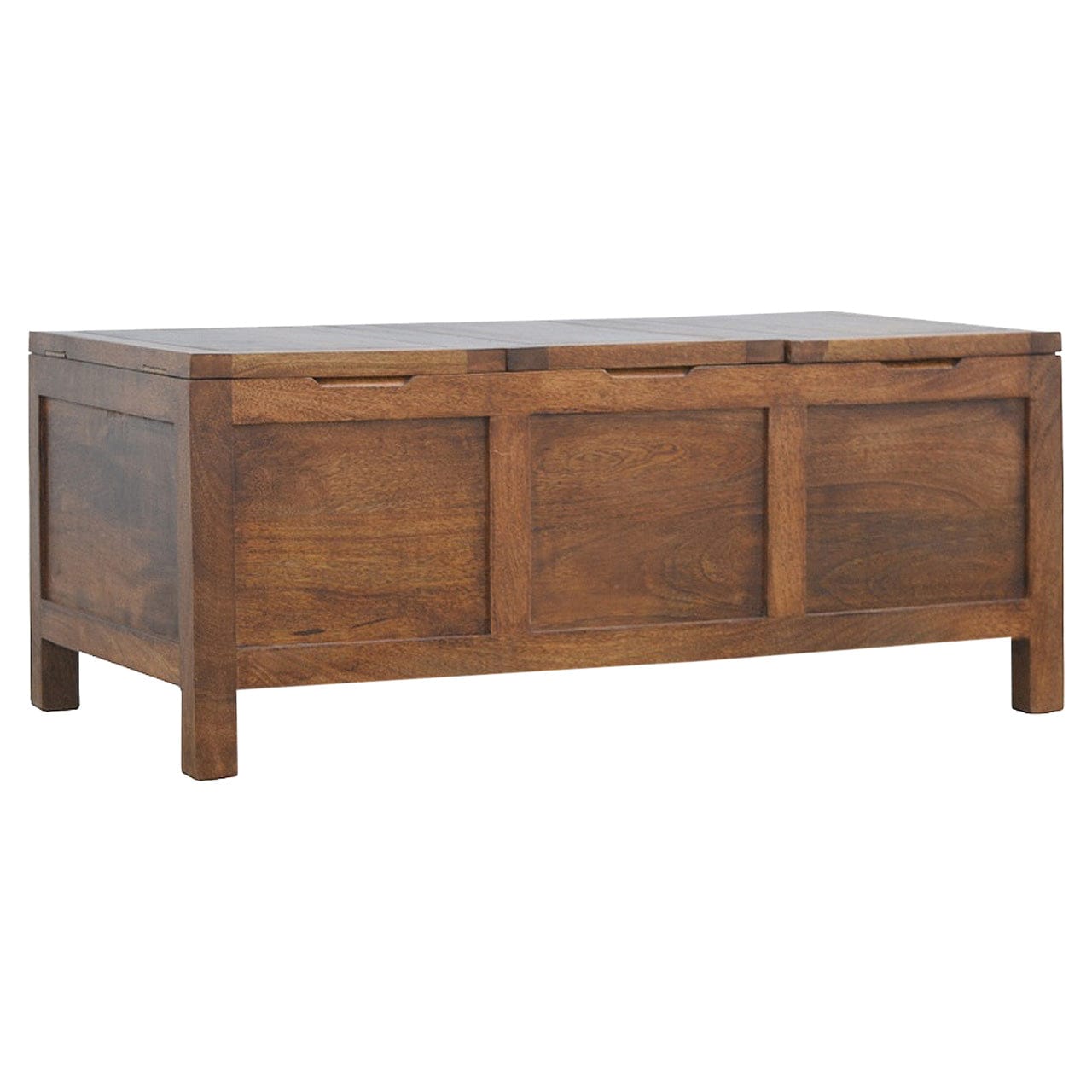 Solid Wood Tucker Table in Solid Mango Wood - product view 2 showing handcrafted solid mango wood furniture
