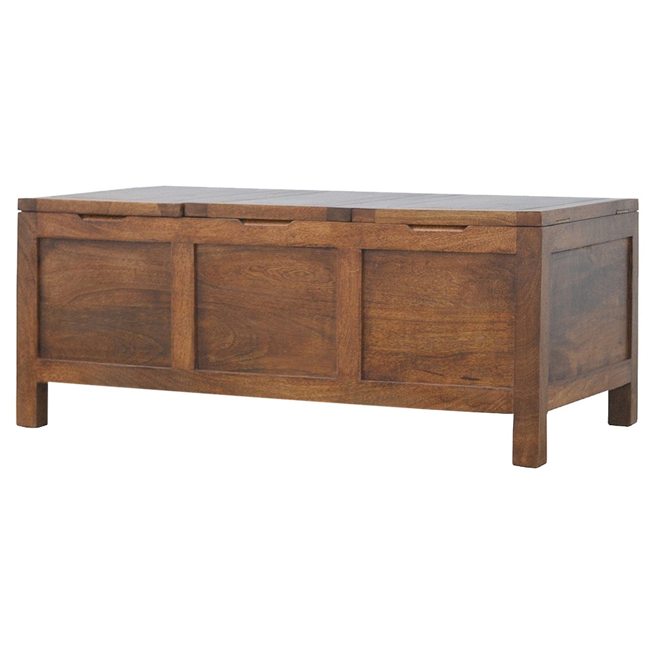 Solid Wood Tucker Table in Solid Mango Wood - main view showing handcrafted solid mango wood furniture
