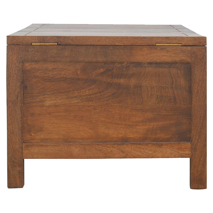 Solid Wood Tucker Table in Solid Mango Wood - product view 8 showing handcrafted solid mango wood furniture